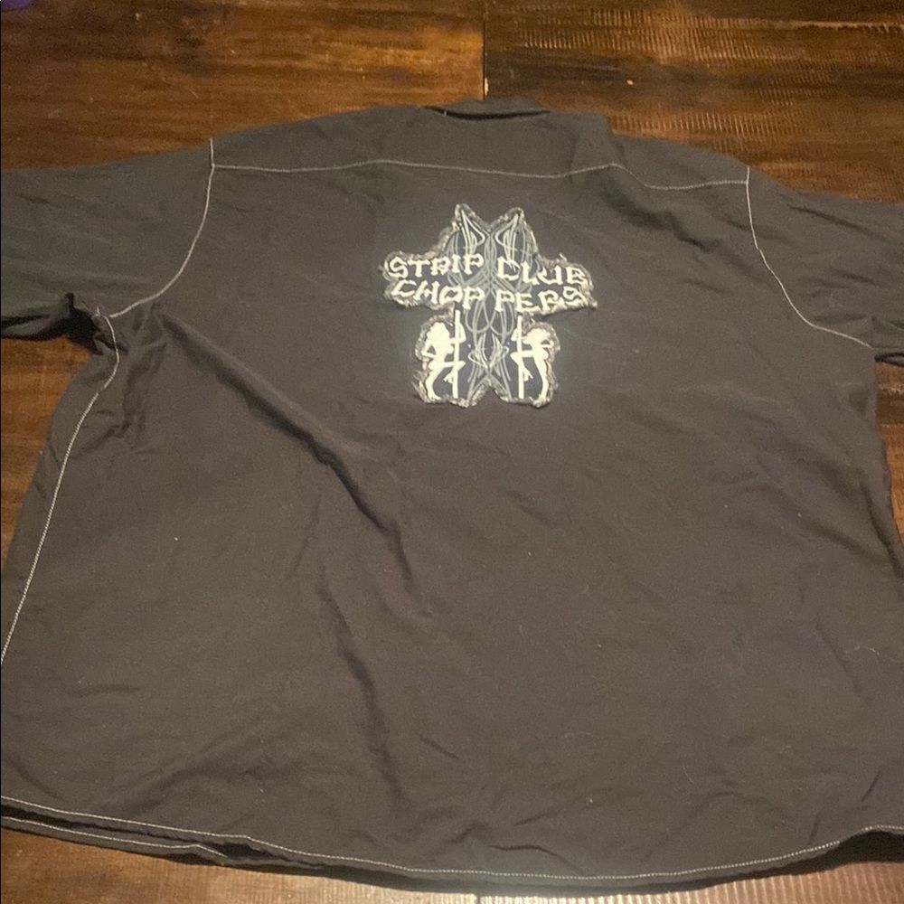 Throttle Threads Men’s Strip Club Choppers Black button up Shirt 2X Talent Scout